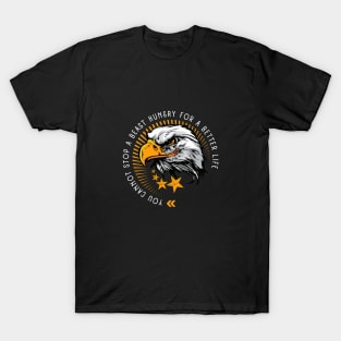 Golden Eagle with Stars and Quote T-Shirt